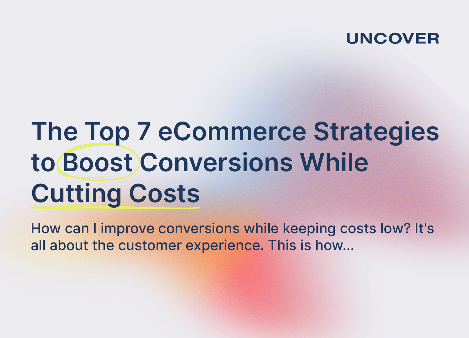The Top 7 eCommerce Strategies to Boost Conversions While Cutting Costs